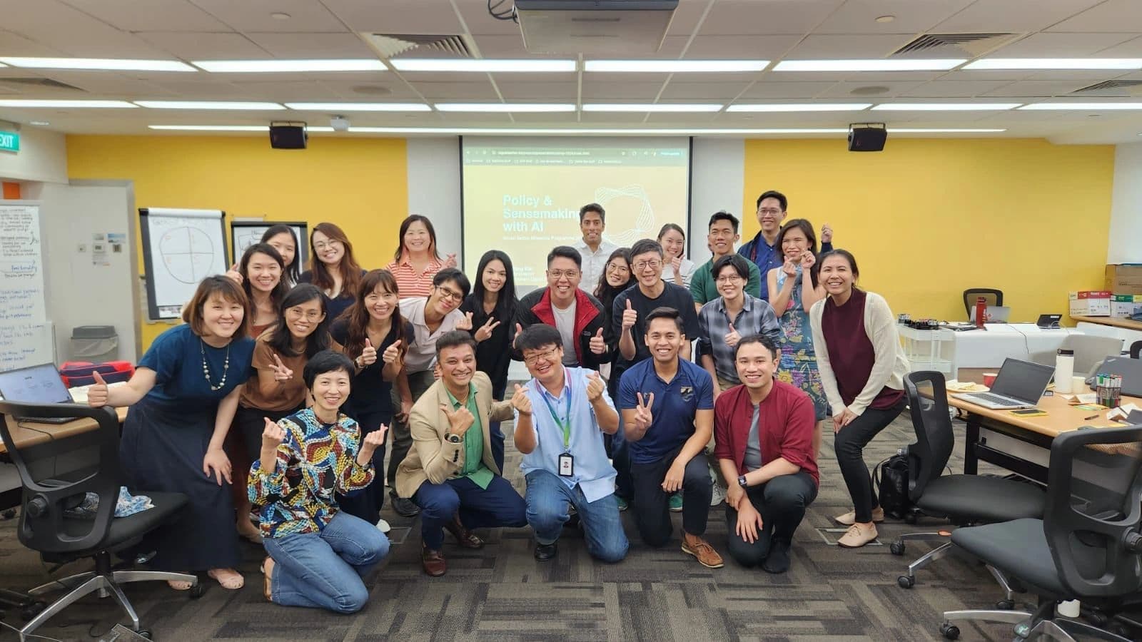 With friends after talk