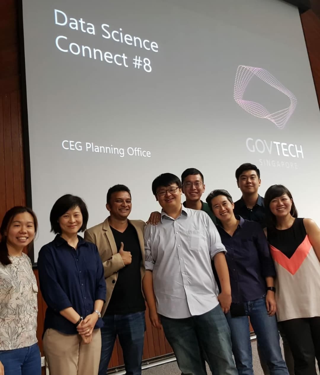 With friends after talk